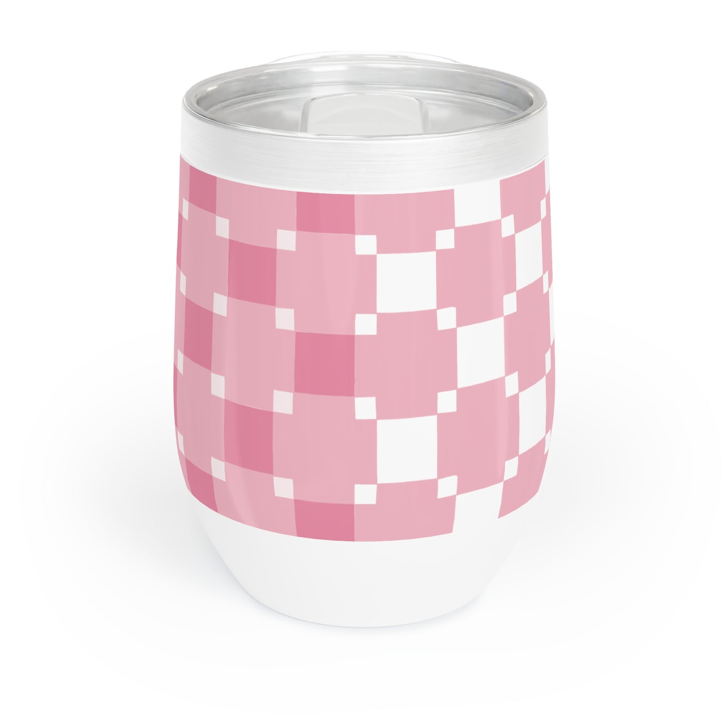 Checkered Fluidity - Chill Wine Tumbler