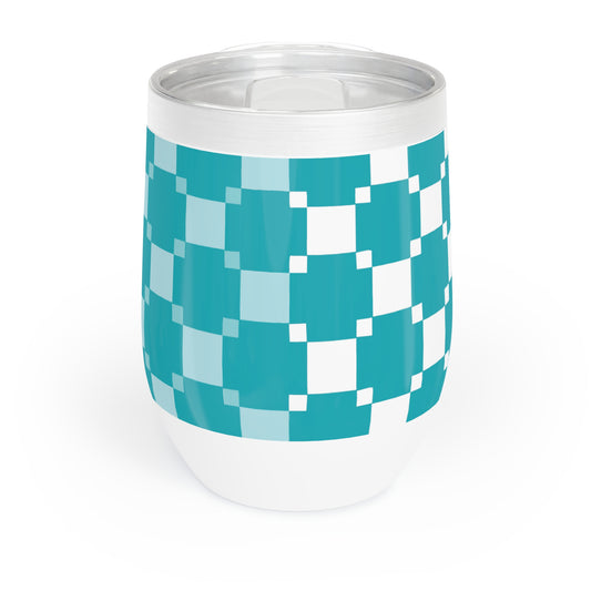 Checkered Dreamscape - Chill Wine Tumbler