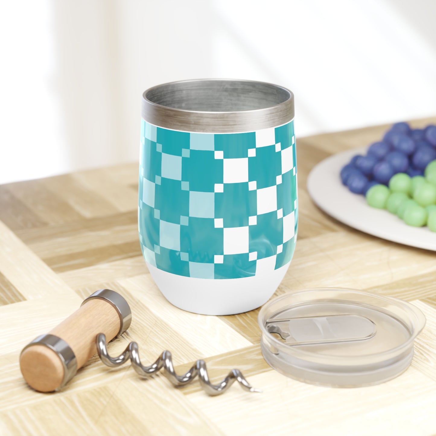 Checkered Dreamscape - Chill Wine Tumbler